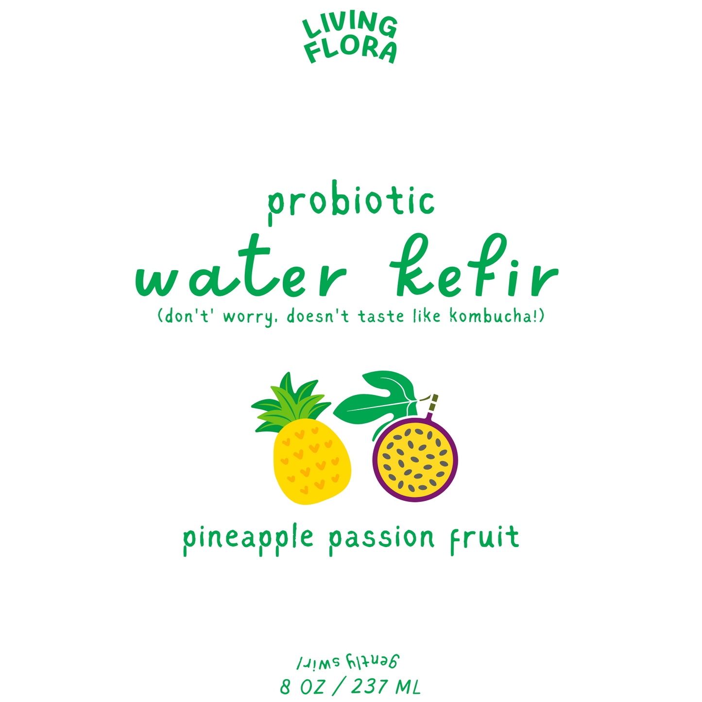 Pineapple Passion Fruit Water Kefir (8 pack)
